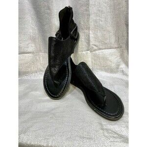 Tilocow Black Thong Gladiator Sandals Shoes Women's Size 8